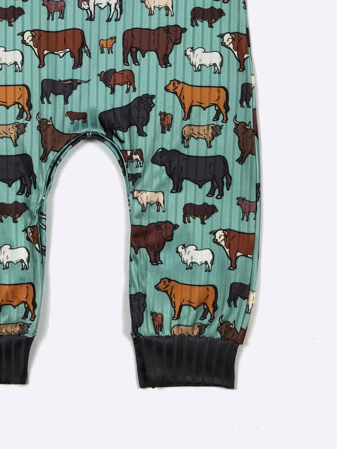 Teal Cattle Boy Romper