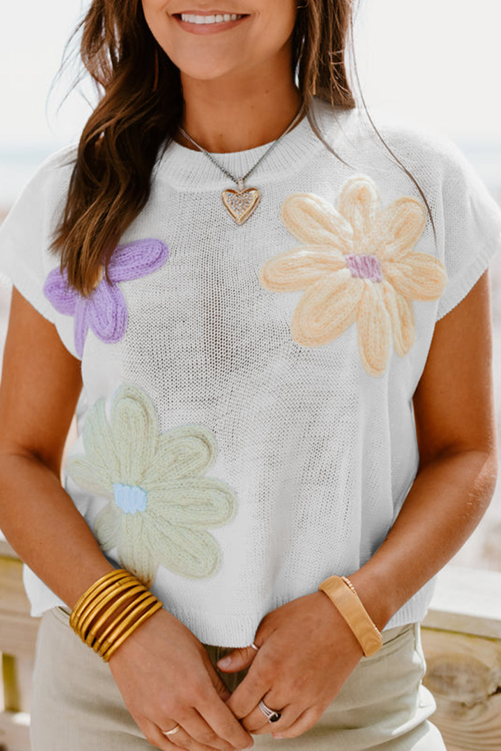 Flower Patch Knit Tee