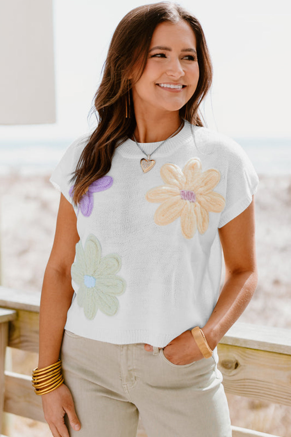Flower Patch Knit Tee