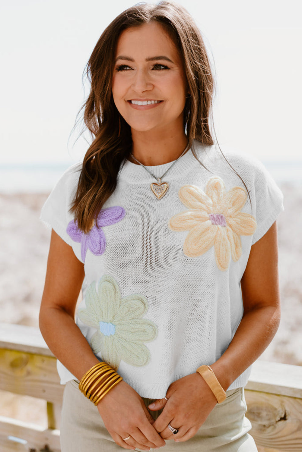Flower Patch Knit Tee