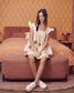Multi patch ruffled streetwear mini dress