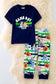 GAME DAY NAVY TEE AND CHARACTER PRINTED PANTS