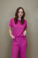 Ribbed Short Sleeve Wide Leg Set