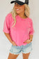 Pink Crochet Pocket Tee