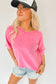 Pink Crochet Pocket Tee