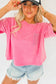 Pink Crochet Pocket Tee