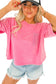 Pink Crochet Pocket Tee
