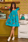 Multi patch ruffled streetwear mini dress