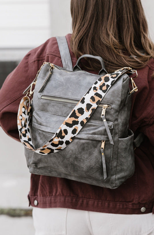 Extra Wide Kris Leopard Print Adjustable Bag Strap